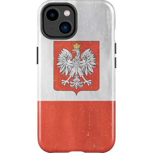 Poland Flag Distressed iPhone 14 Plus Impact Case