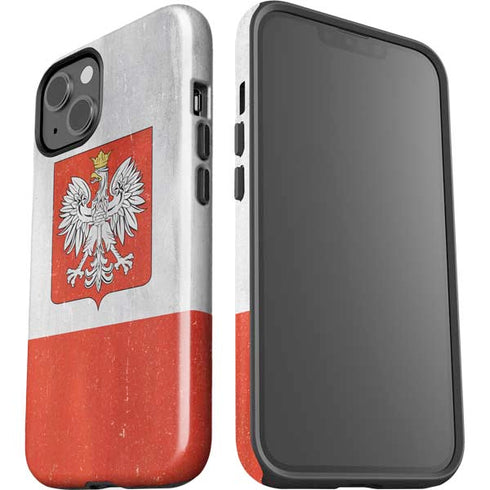 Poland Flag Distressed iPhone 15 Plus Impact Case