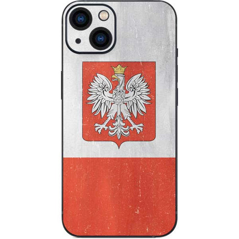 Poland Flag Distressed iPhone 14 Plus Skin