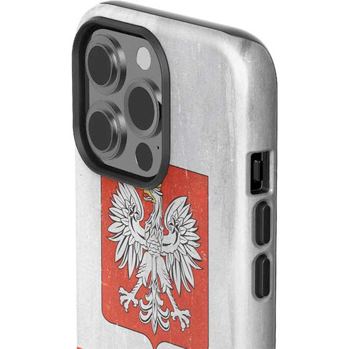 Poland Flag Distressed iPhone 15 Pro Impact Case