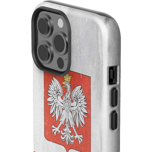 Poland Flag Distressed iPhone 15 Pro Max Impact Case