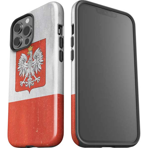 Poland Flag Distressed iPhone 14 Pro Max Impact Case