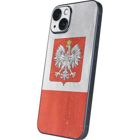 Poland Flag Distressed iPhone 15 Skin