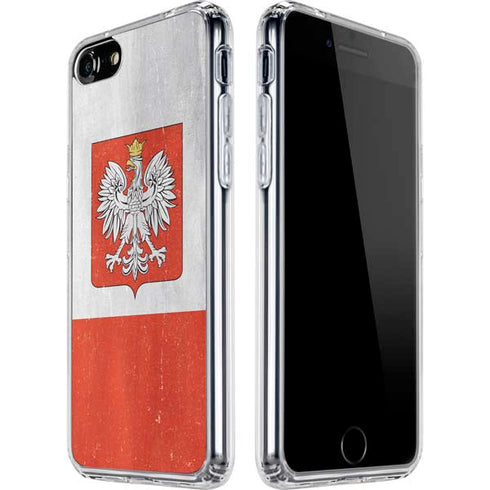 Poland Flag Distressed iPhone SE (2nd & 3rd Gen) Clear Case
