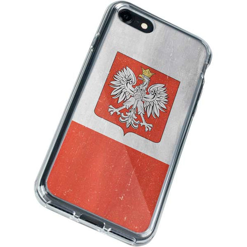 Poland Flag Distressed iPhone SE (2nd & 3rd Gen) Clear Case