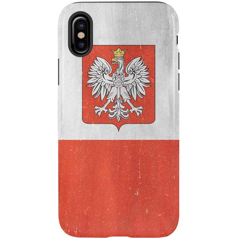 Poland Flag Distressed iPhone X Pro Case