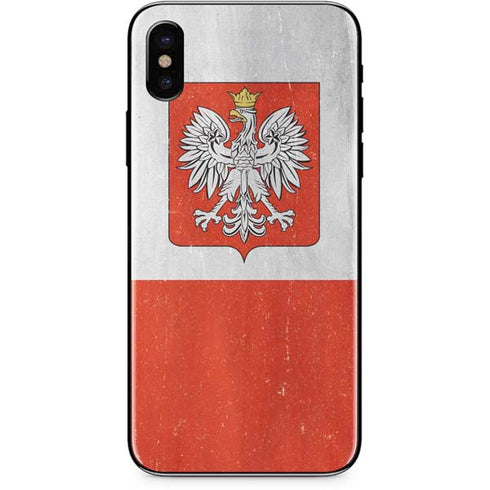 Poland Flag Distressed iPhone X Skin