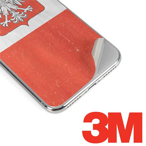 Poland Flag Distressed iPhone X Skin