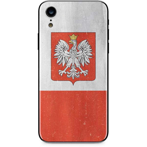 Poland Flag Distressed iPhone XR Skin