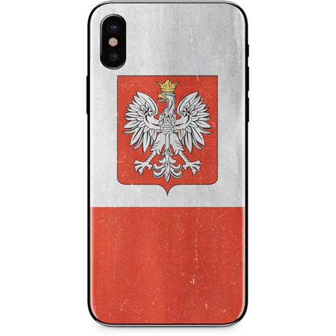 Poland Flag Distressed iPhone XS Skin