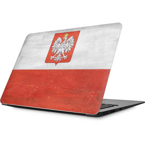 Poland Flag Distressed Apple MacBook Skin