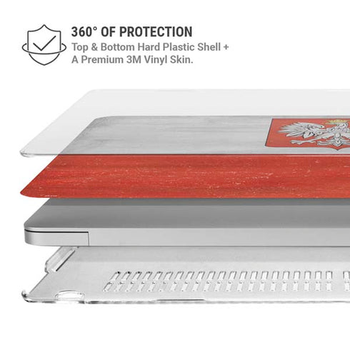 Poland Flag Distressed MacBook Air 15in (2023-2025) Case plus Skin