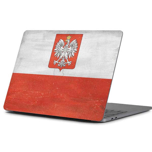 Poland Flag Distressed Apple MacBook Pro 13-inch Skin