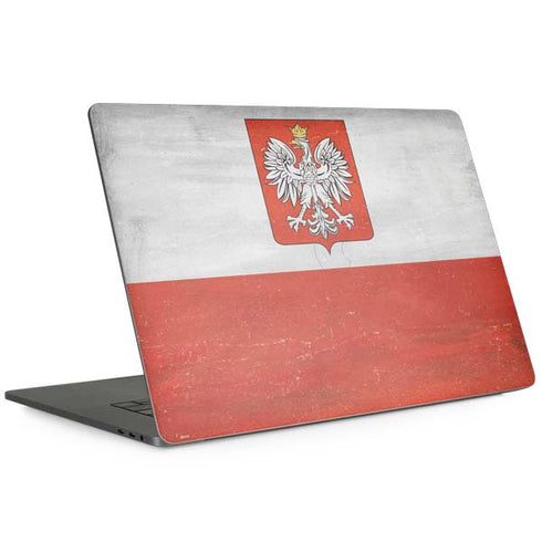 Poland Flag Distressed Apple MacBook Pro 15-inch Skin