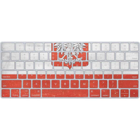 Poland Flag Distressed Magic Keyboard Skin