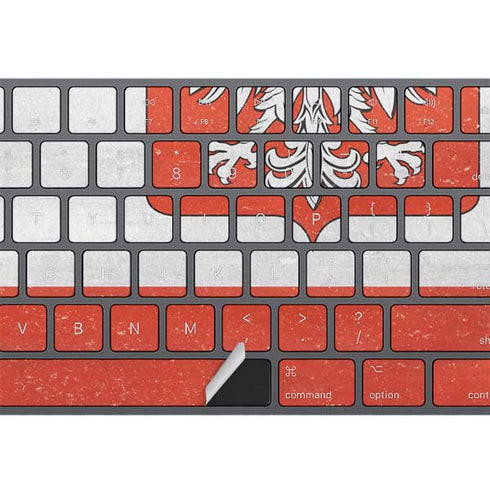 Poland Flag Distressed Magic Keyboard with Numeric Keypad Skin