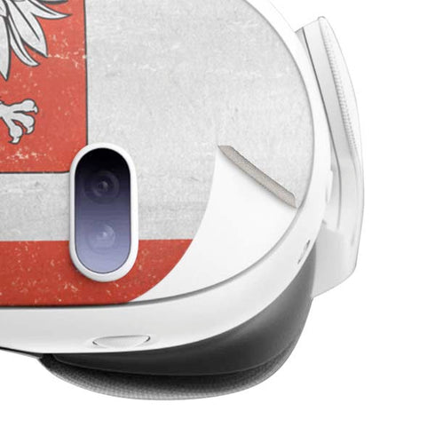 Poland Flag Distressed Meta Quest 3 Skin
