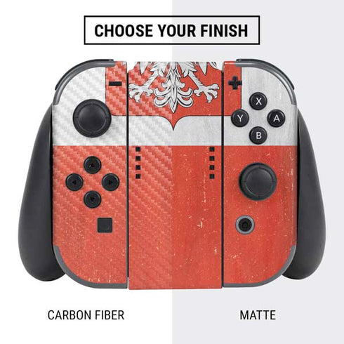 Poland Flag Distressed Nintendo Switch Bundle Skin