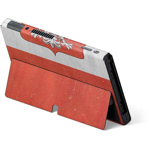 Poland Flag Distressed Nintendo Switch OLED (2021) Skin