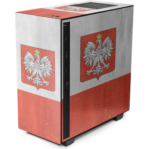 Poland Flag Distressed NZXT H510 Compact ATX Mid-Tower Case Skin