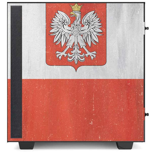 Poland Flag Distressed NZXT H510 Compact ATX Mid-Tower Case Skin