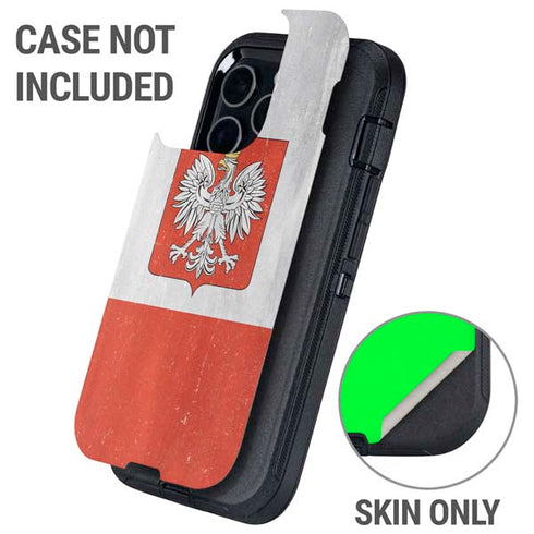 Poland Flag Distressed Otterbox Defender iPhone Skin