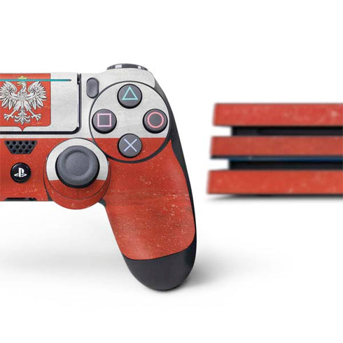 Poland Flag Distressed PS4 Pro Bundle Skin