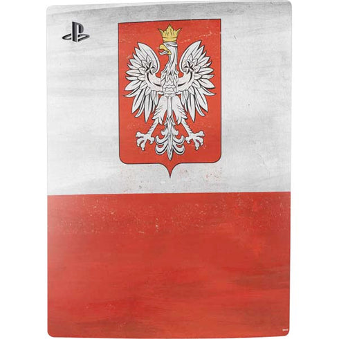 Poland Flag Distressed PS5 Console Skin