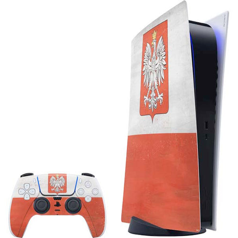 Poland Flag Distressed PS5 Digital Edition Bundle Skin