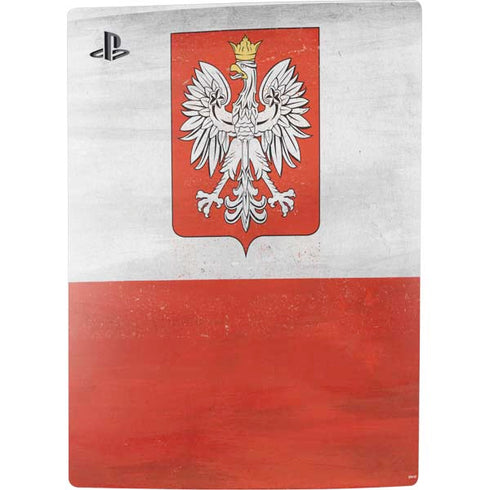 Poland Flag Distressed PS5 Digital Edition Console Skin