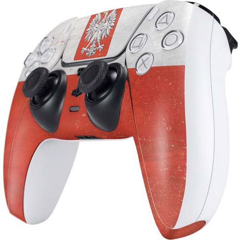 Poland Flag Distressed PS5 Controller Skin