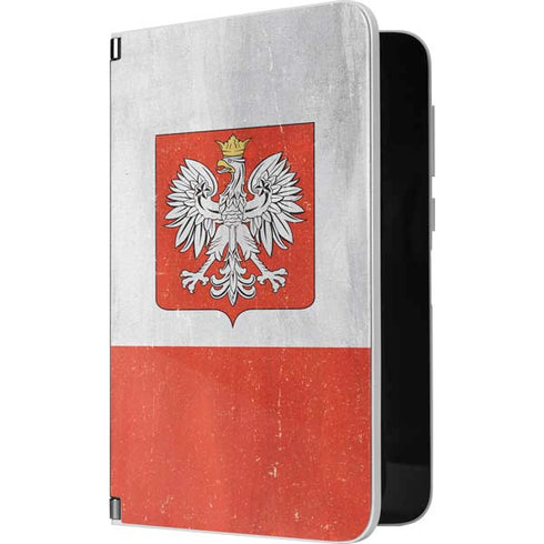 Poland Flag Distressed Surface Duo Skin