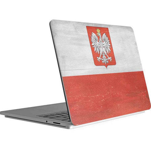 Poland Flag Distressed Surface Laptop Studio Skin