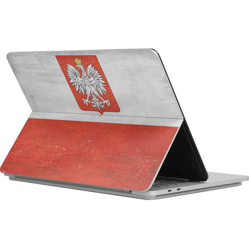 Poland Flag Distressed Surface Laptop Studio Skin