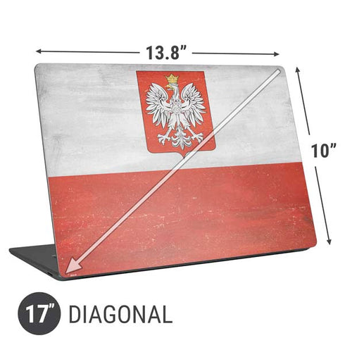 Poland Flag Distressed Universal Laptop 17in (13.8 x 10in) Skin