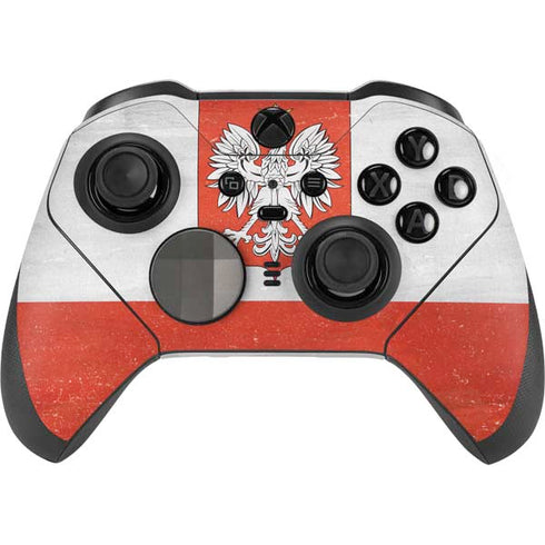 Poland Flag Distressed Xbox Elite Wireless Controller Series 2 Skin
