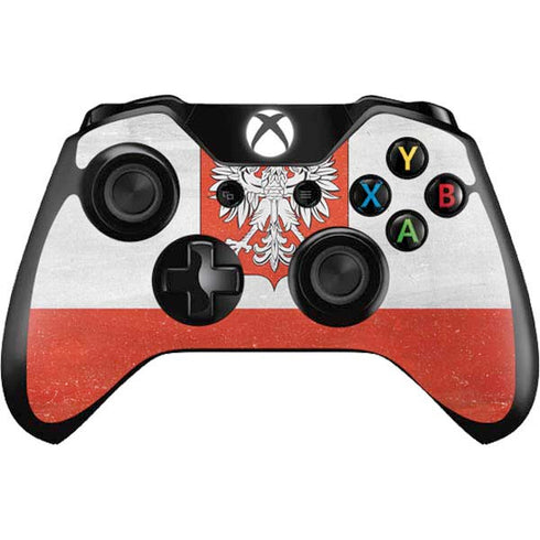 Poland Flag Distressed Xbox One Controller Skin