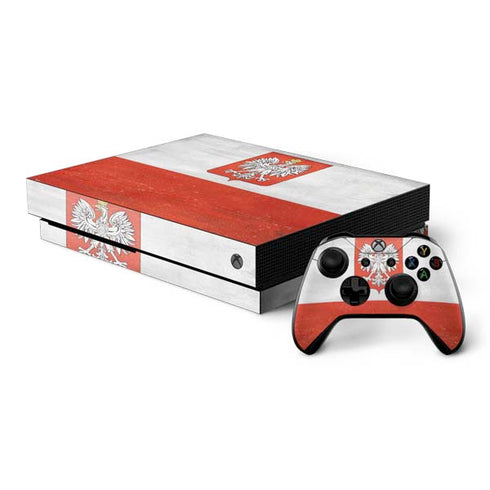 Poland Flag Distressed Xbox One X Bundle Skin