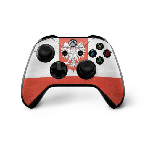 Poland Flag Distressed Xbox One X Controller Skin