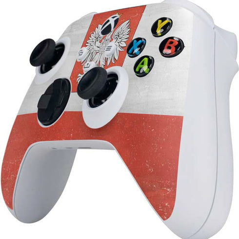Poland Flag Distressed Xbox Series S Controller Skin
