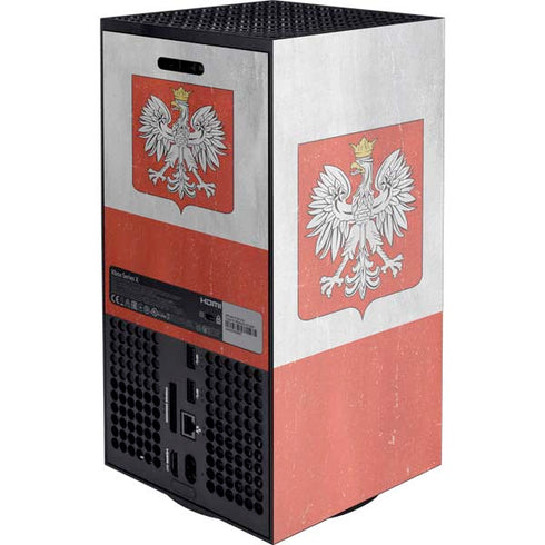 Poland Flag Distressed Xbox Series X Console Skin