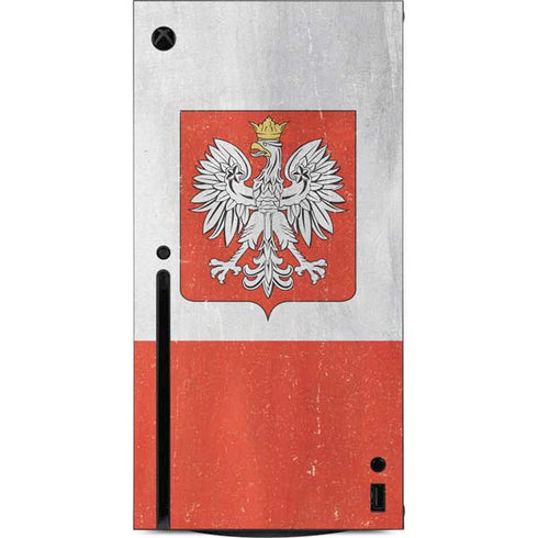 Poland Flag Distressed Xbox Series X Console Skin