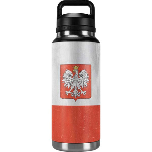 Poland Flag Distressed YETI Rambler 36oz Bottle Skin