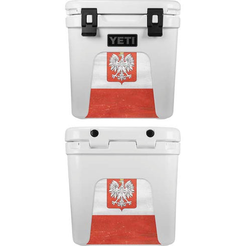 Poland Flag Distressed YETI Roadie 24 Hard Cooler Skin