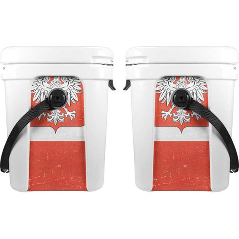 Poland Flag Distressed YETI Roadie 24 Hard Cooler Skin