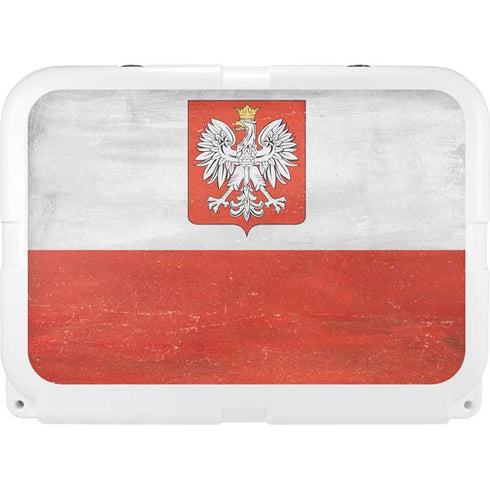 Poland Flag Distressed YETI Tundra 35 Hard Cooler Skin