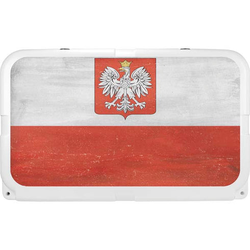 Poland Flag Distressed YETI Tundra 45 Hard Cooler Skin