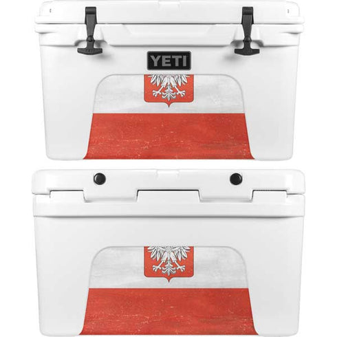Poland Flag Distressed YETI Tundra 45 Hard Cooler Skin