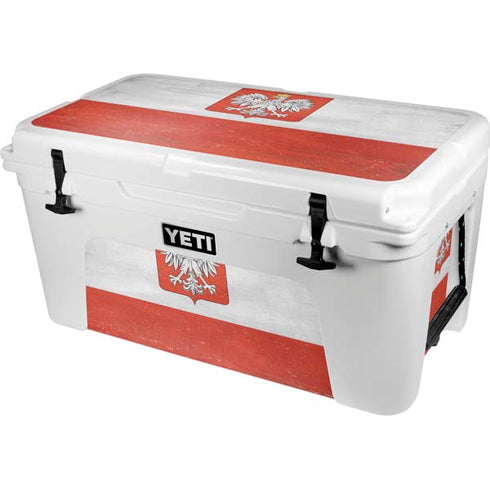 Poland Flag Distressed YETI Tundra 65 Hard Cooler Skin