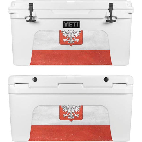 Poland Flag Distressed YETI Tundra 65 Hard Cooler Skin